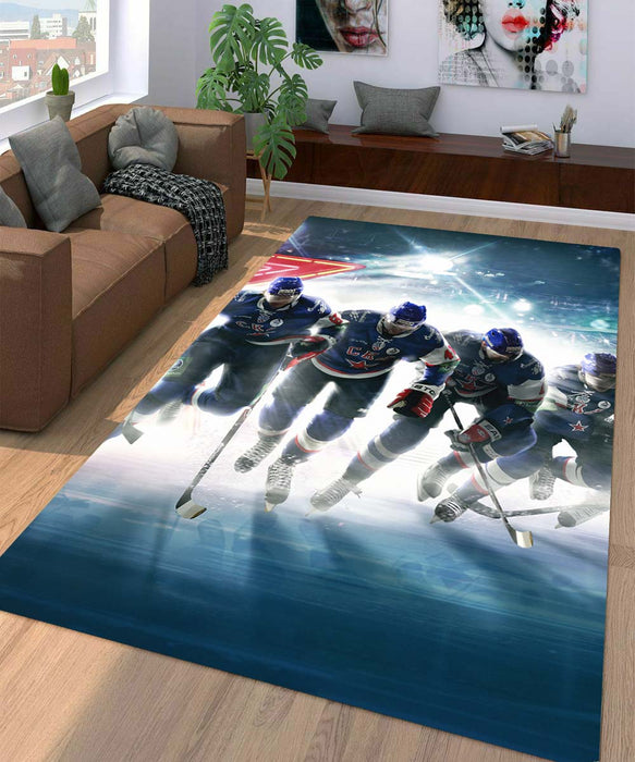 running to the win nhl Living room carpet rugs