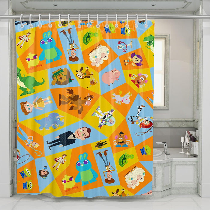 series four of toy story character shower curtains