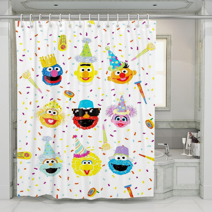 sesame street legend american animation shower curtains