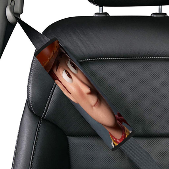 sad face of woody toys of andy Car seat belt cover - Grovycase