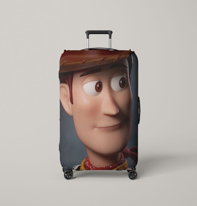 sad face of woody toys of andy Luggage Covers | Suitcase