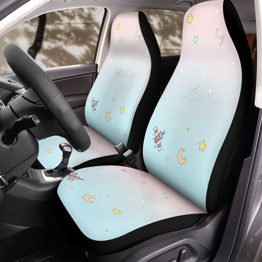 seventeen pastel galaxy cartoon Car Seat Covers