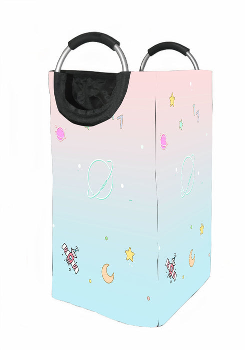 seventeen pastel galaxy cartoon Laundry Hamper | Laundry Basket