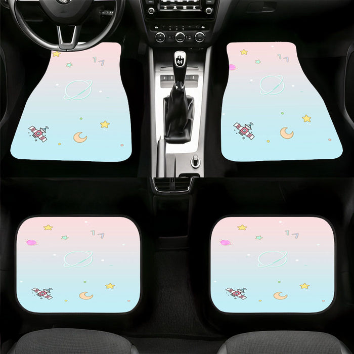 seventeen pastel galaxy cartoon Car floor mats Universal fit