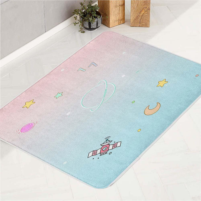 seventeen pastel galaxy cartoon bath rugs