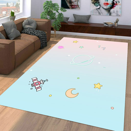 seventeen pastel galaxy cartoon Living room carpet rugs