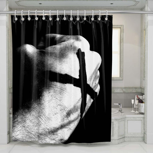 straight edge icon hand shower curtains