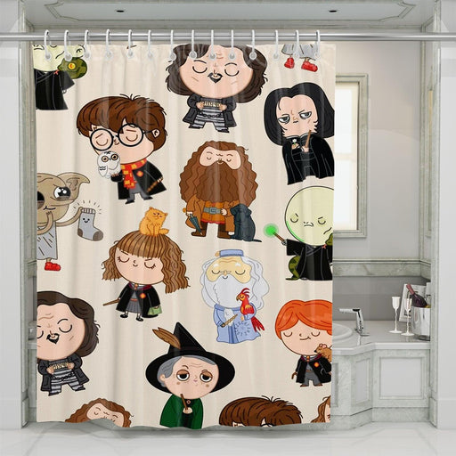 severus voldemort with another harry potter character shower curtains