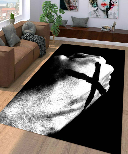 straight edge icon hand Living room carpet rugs