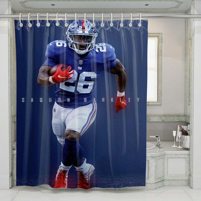 saquon barkley american football shower curtains