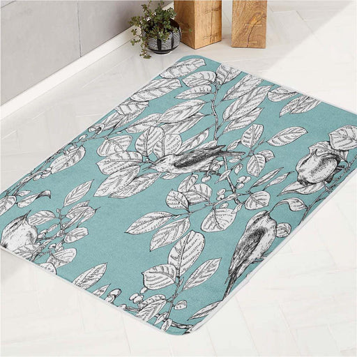 shading art bird authentic pattern bath rugs