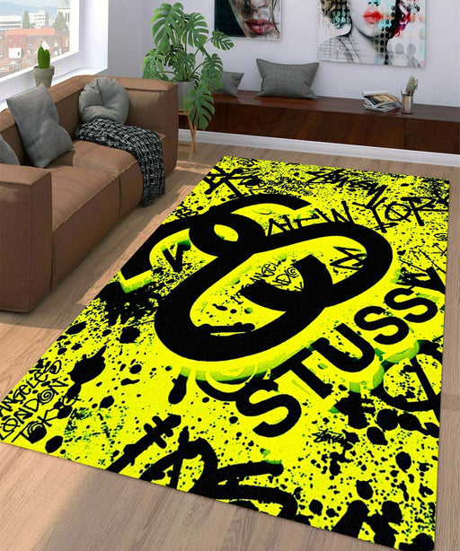 stussy yellow logo Living room carpet rugs