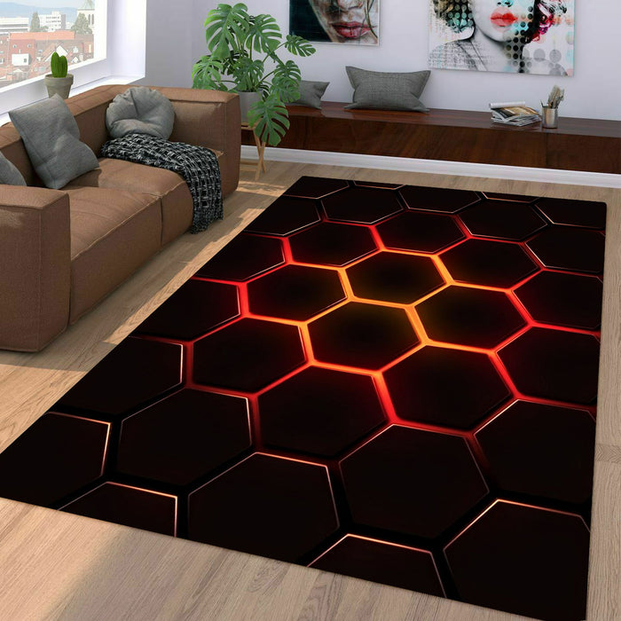 shadow hexagon glow Living room carpet rugs