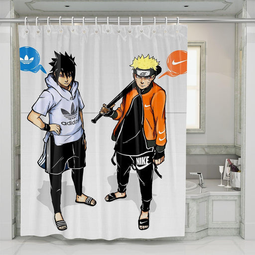 sasuke and naruto nike adidas shower curtains