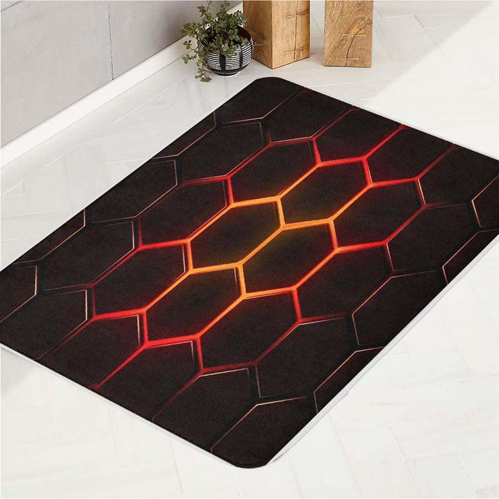 shadow hexagon glow bath rugs