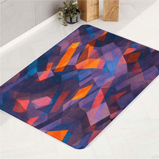 shattered low poly square bath rugs