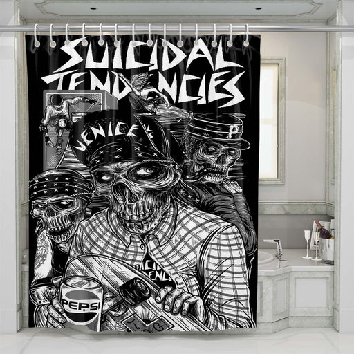 suicidal tendencies skull shower curtains