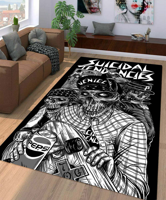 suicidal tendencies skull Living room carpet rugs