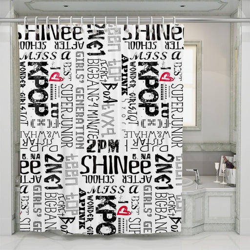 shinee bigbang super junior korean boy band shower curtains