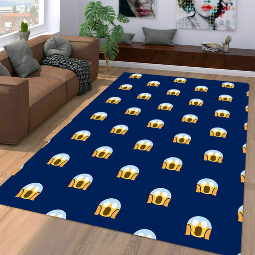 shocked emoticons blue Living room carpet rugs