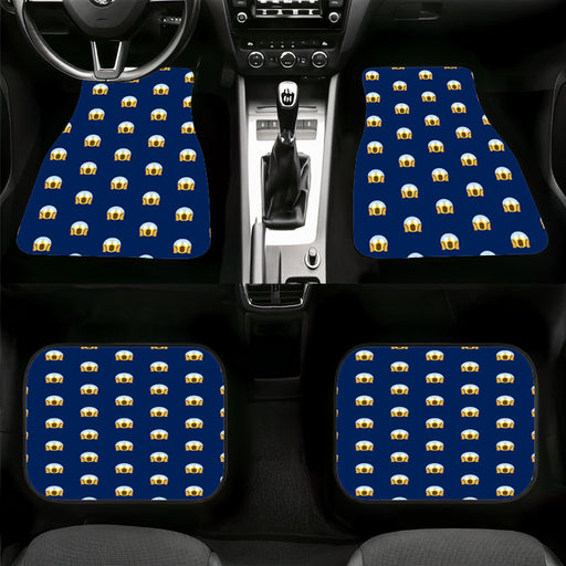 shocked emoticons blue Car floor mats Universal fit