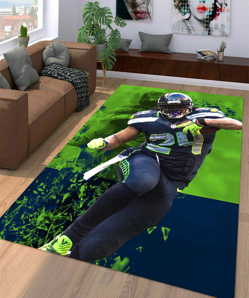 seanawks football player Living room carpet rugs