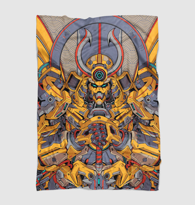 shogun yellow mecha robot Ultra soft fleece blanket