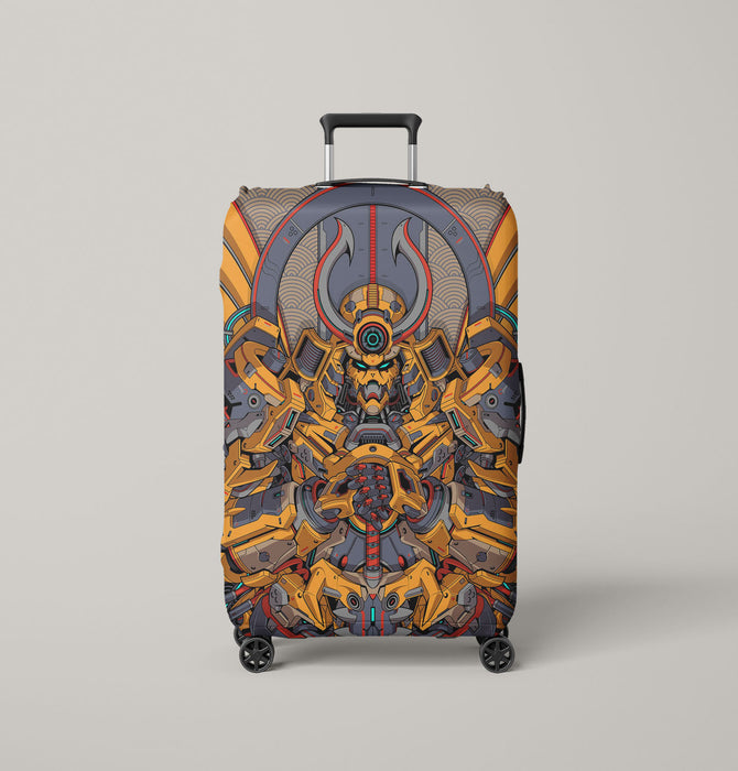 shogun yellow mecha robot Luggage Cover | suitcase