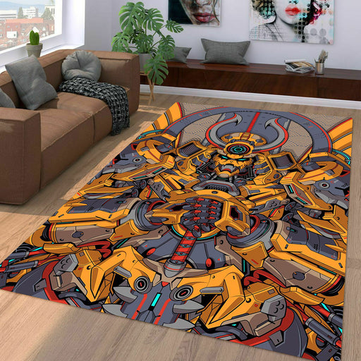 shogun yellow mecha robot Living room carpet rugs