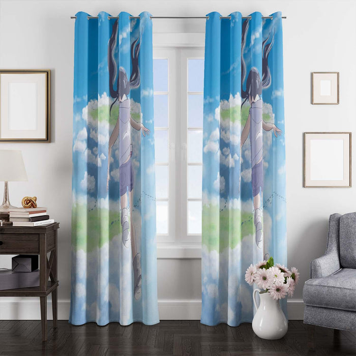 see the world amano hina window Curtain