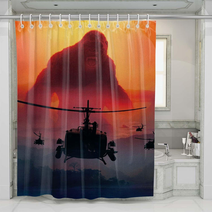 sunset kong skull island shower curtains