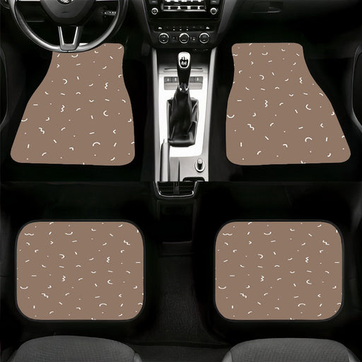 short brown curve lines Car floor mats Universal fit