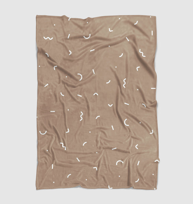 short brown curve lines Ultra soft fleece blanket