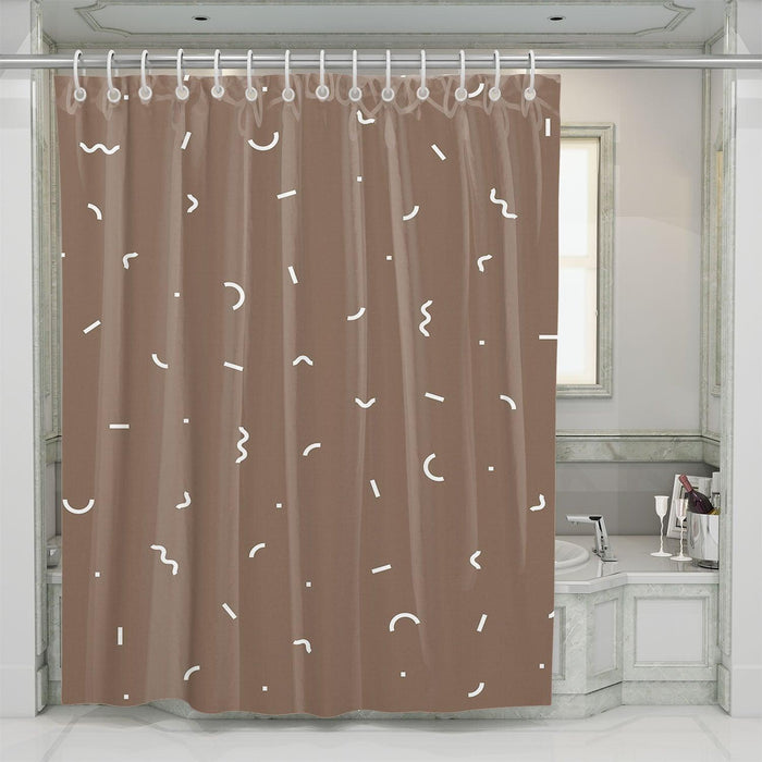 short brown curve lines shower curtains