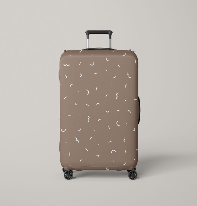 short brown curve lines Luggage Cover | suitcase