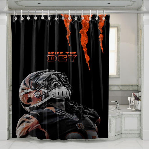 seize the dey of bengals nfl shower curtains