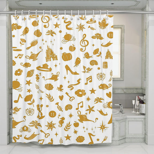 silhouette aladdin disney essentials object shower curtains