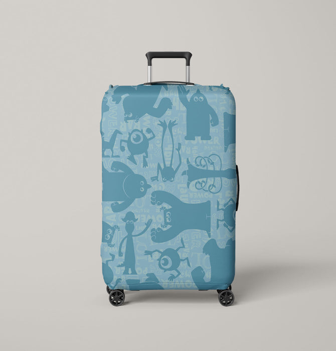 silhouette character of monster university Luggage Cover | suitcase