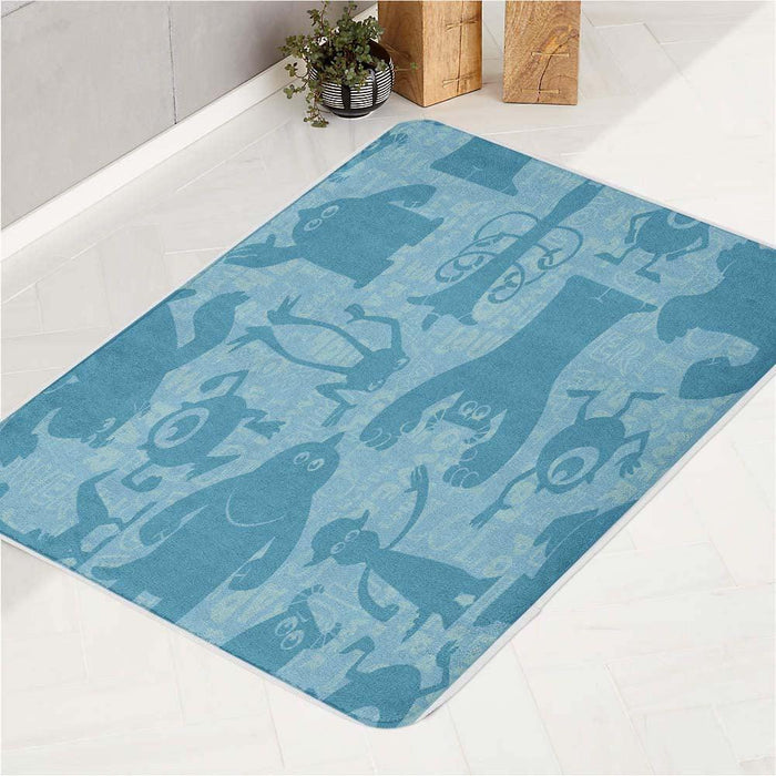 silhouette character of monster university bath rugs