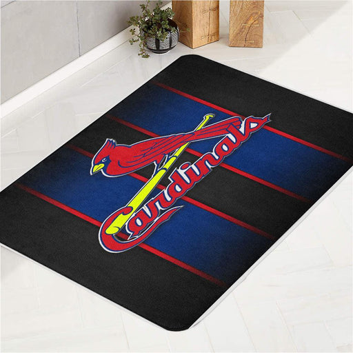 st louis cardinals logo in the dark bath rugs
