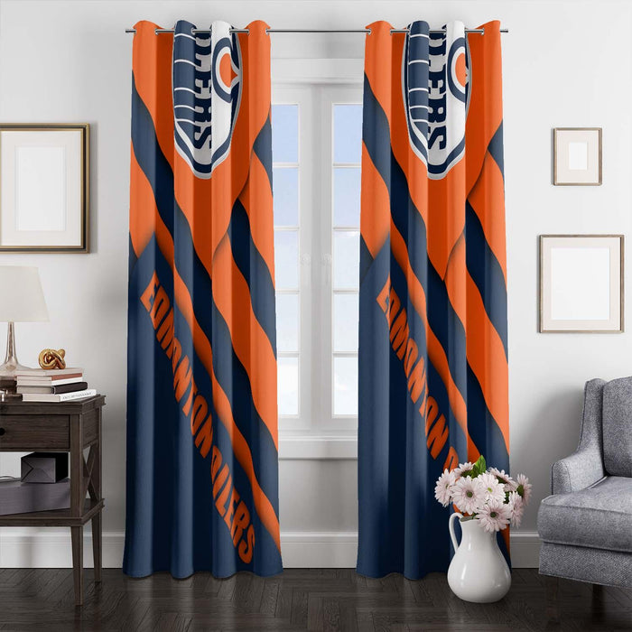 shadow edmonton oilers orange blue window Curtain