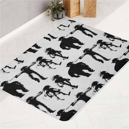 silhouette member of gorillaz bath rugs