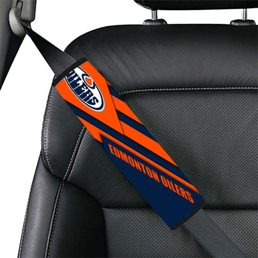 shadow edmonton oilers orange blue Car seat belt cover - Grovycase