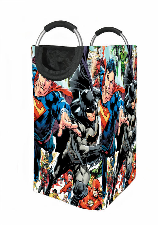 superman and batman with another character Laundry Hamper | Laundry Basket