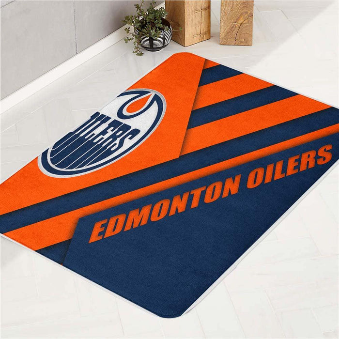 shadow edmonton oilers orange blue bath rugs