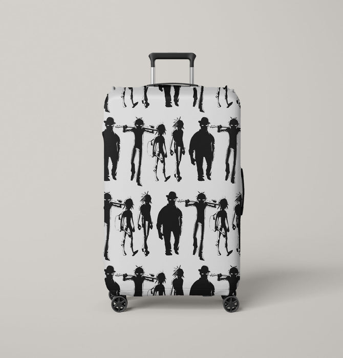 silhouette member of gorillaz Luggage Cover | suitcase