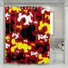 silhouette mickey mouse red shower curtains