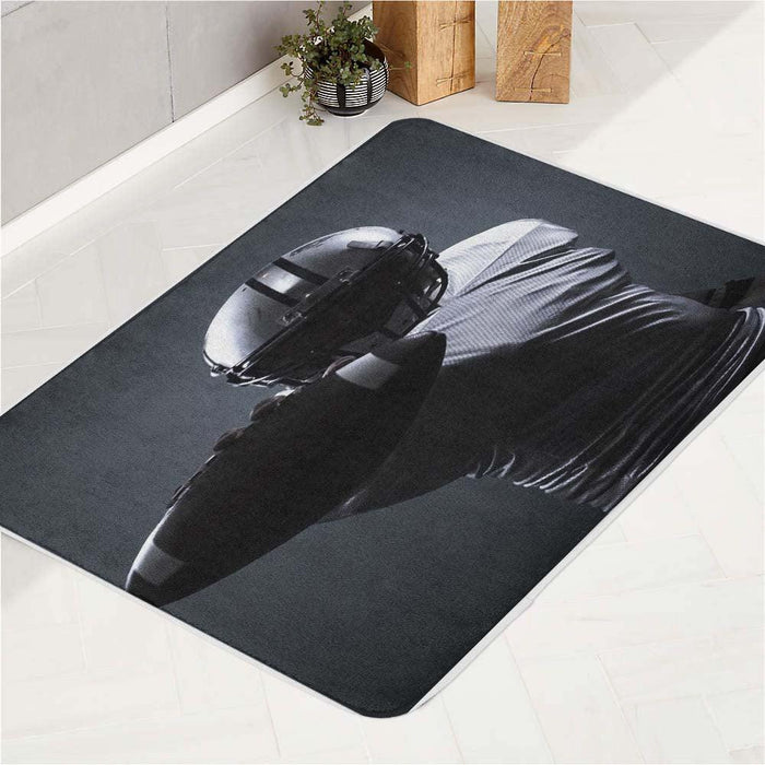 shadow football player bath rugs