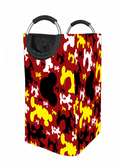 silhouette mickey mouse red Laundry Hamper | Laundry Basket