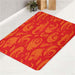 silhouette of red dragons bath rugs